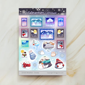 Sticker Sheet: Weather Snowy