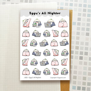 Sticker Sheet: J003 Eggu All Nighter