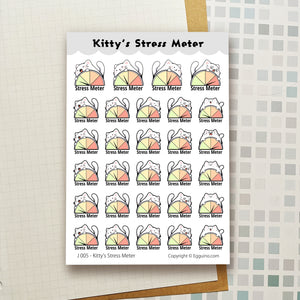 Sticker Sheet: J005 Kitty Stress Meter