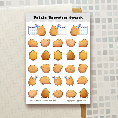 Sticker Sheet: J018 Potato Exercise Stretch