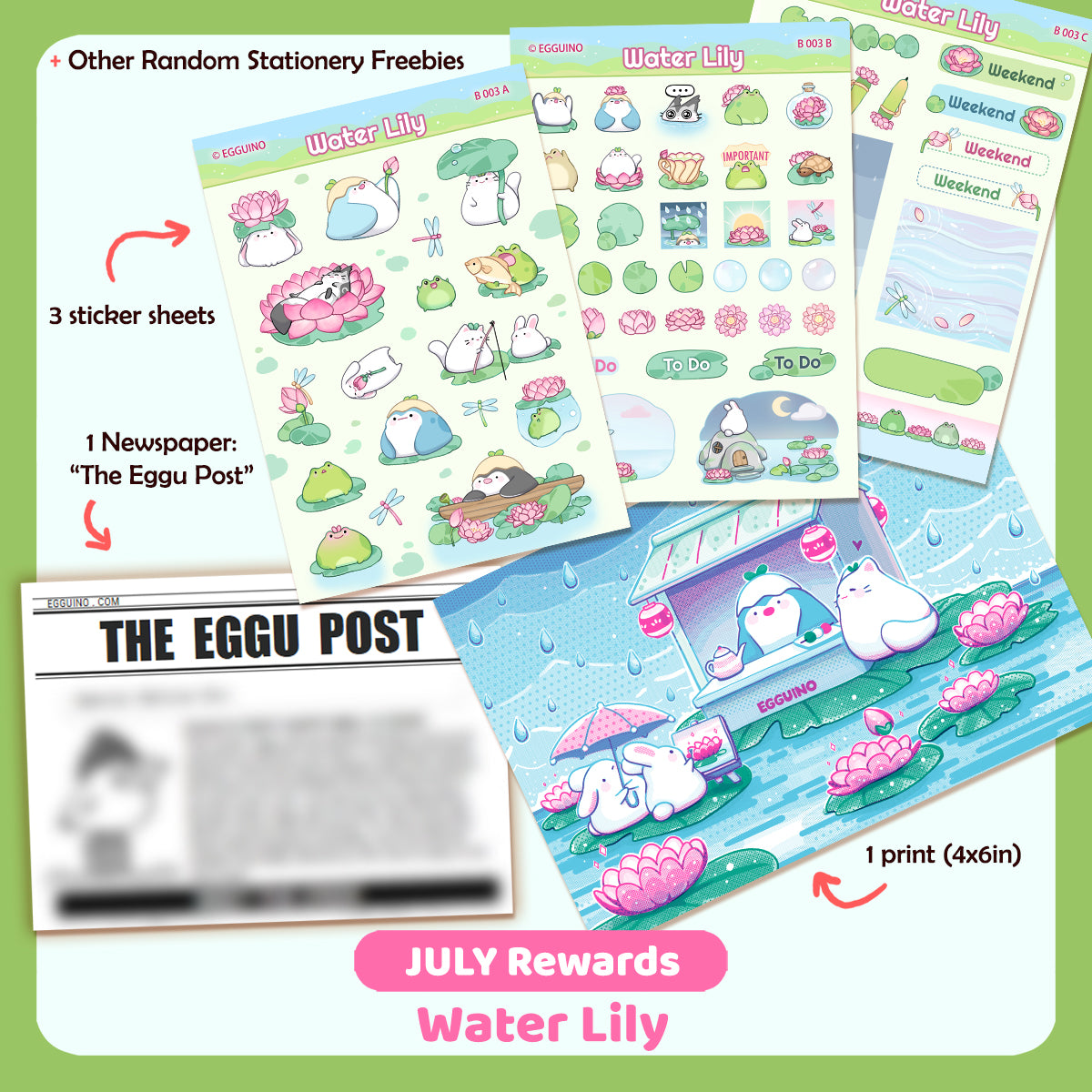 Eggu's Happy Mail Club - WATER LILY