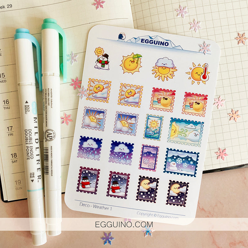 Weather "Stamp" Stickers (A)