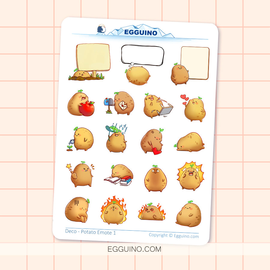Potato Emote Sticker Sheet (A)