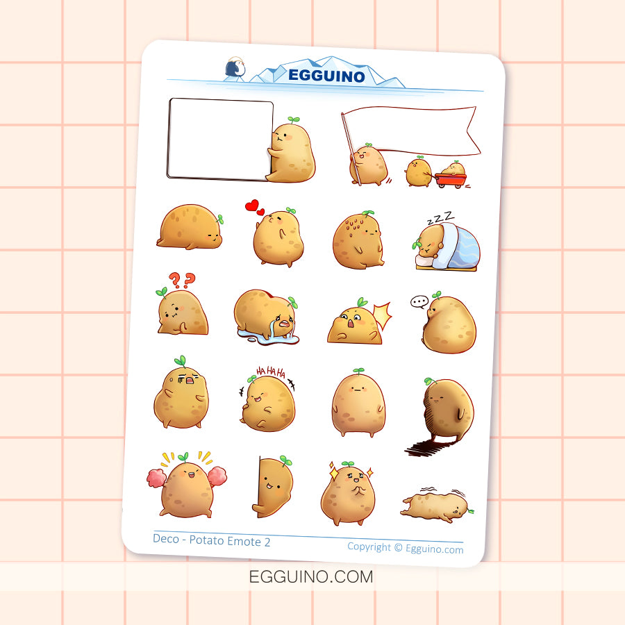Potato Emote Sticker Sheet (B)
