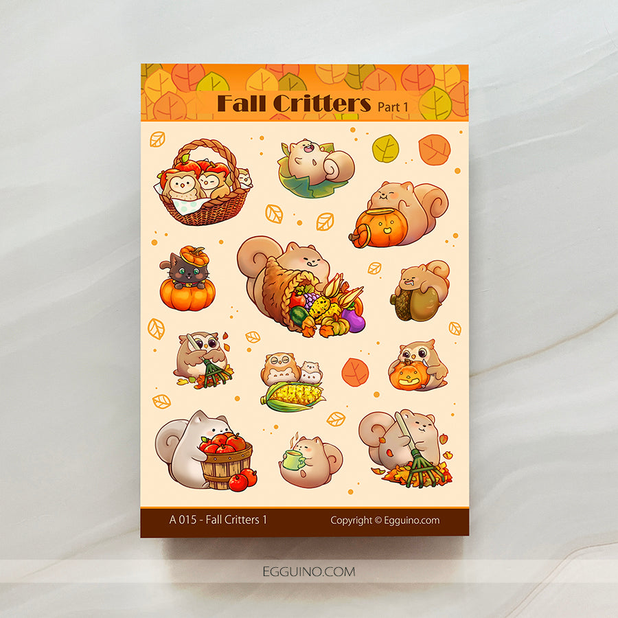 【Sticker Sheet】Fall Critters 1