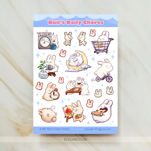 【Sticker Sheet】Bun Daily Chores