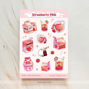 Cute Strawberry Sticker Sheet, Pink Stickers