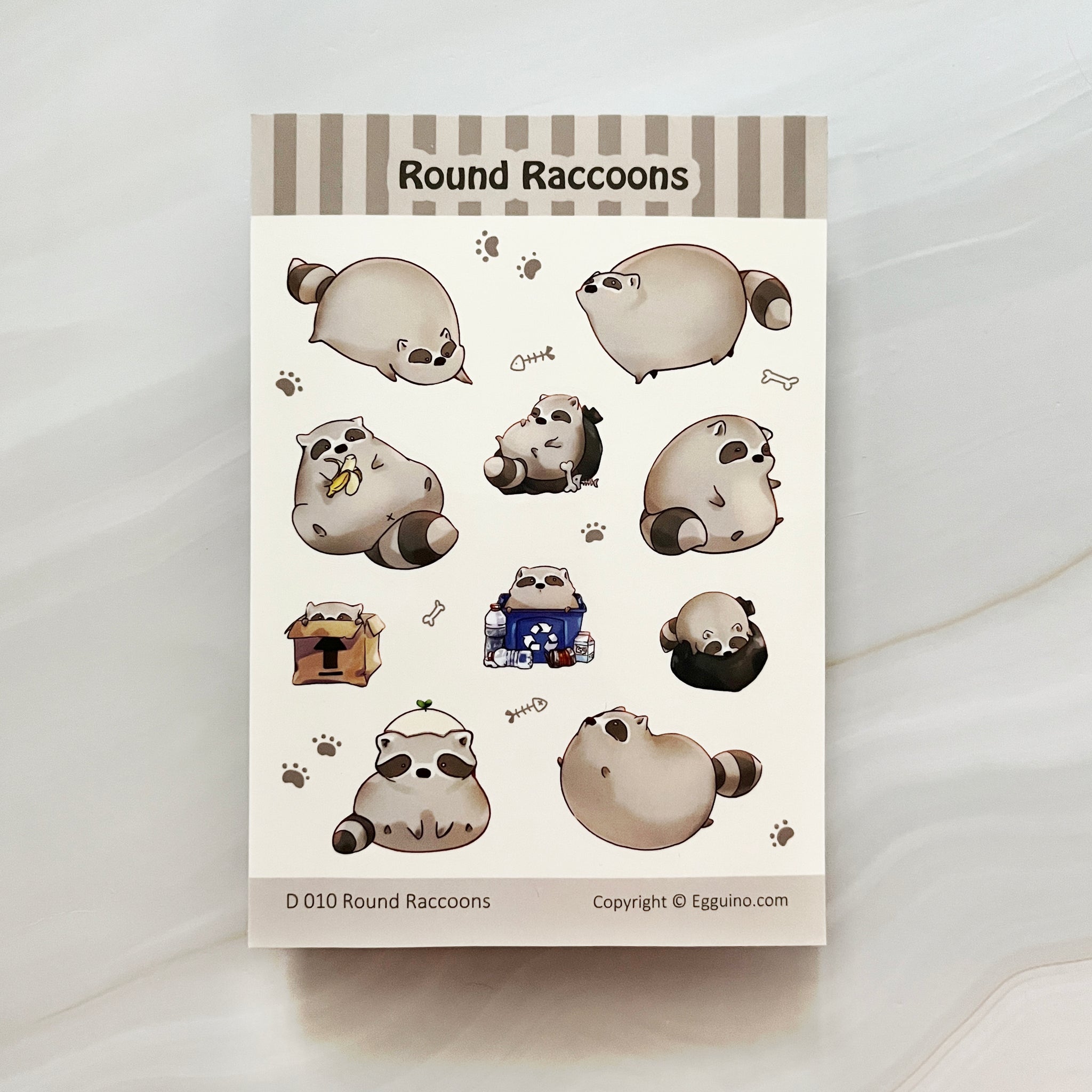 【Sticker Sheet】Round Raccoons