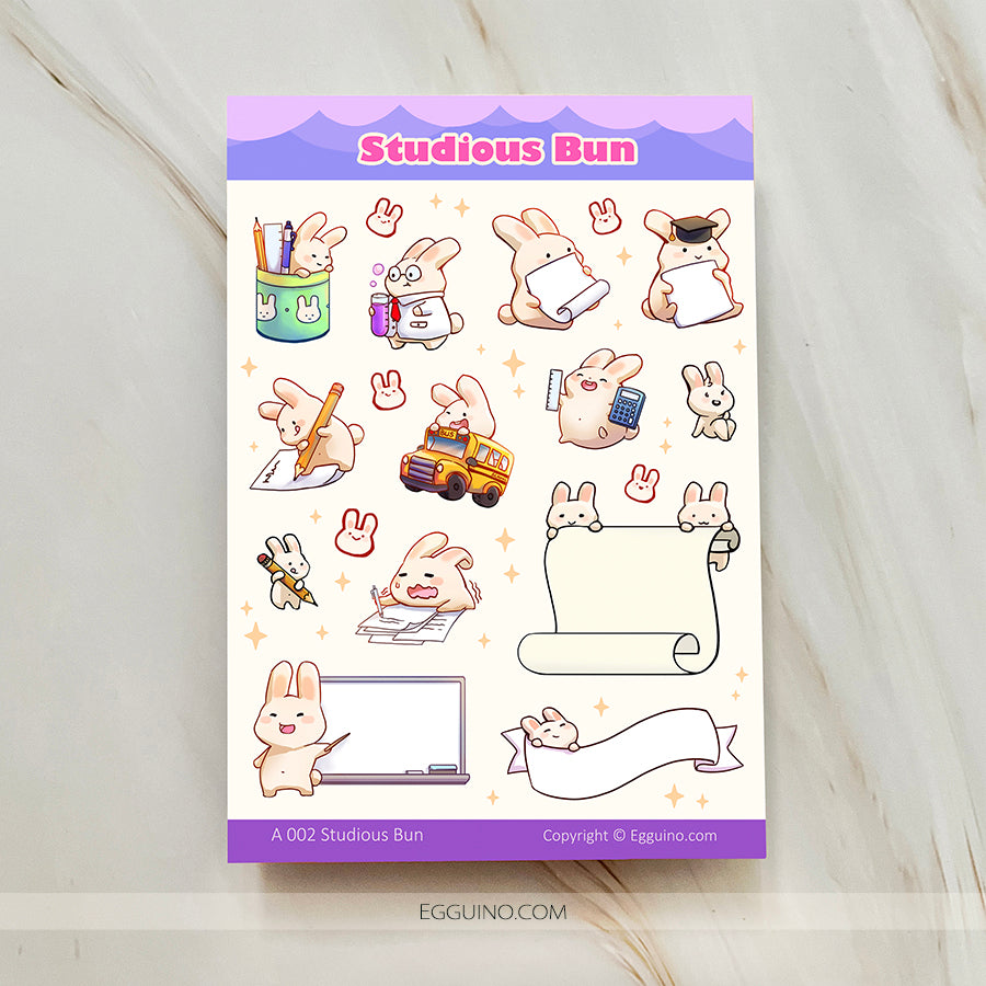 【Sticker Sheet】Studious Bun